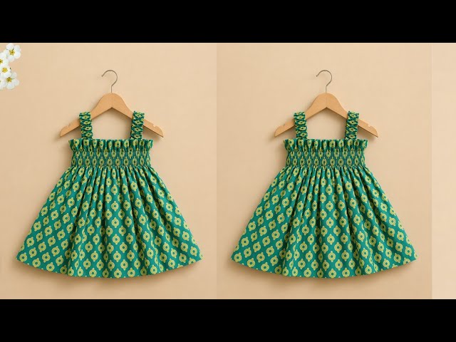 1 year Baby Elastic Frock Cutting and Stitching 