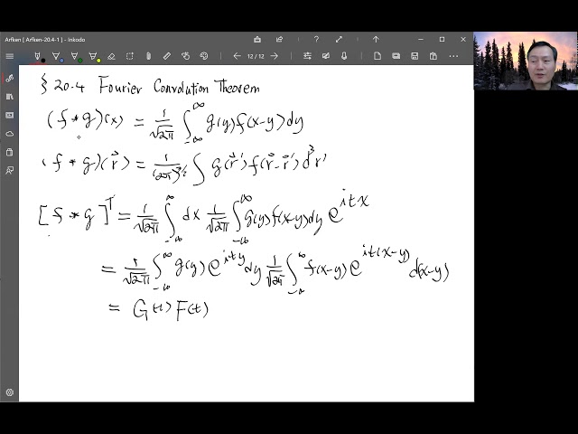 Arfken 7th Edition Section 20.4 Fourier Convolution Theorem