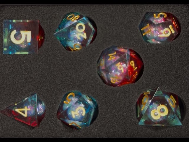 Quicksand Liquid Core, Sharp Edge D&D Dice Set
