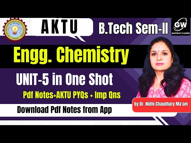 Unit-5 One Shot | Engineering Chemistry 🔥 | B.Tech First Year 📘 AKTU