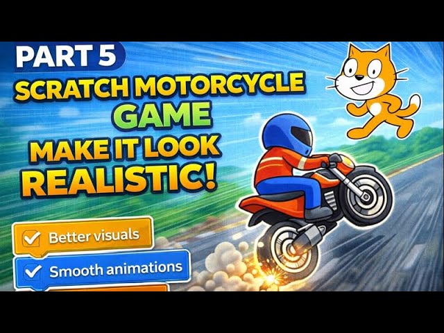Scratch Motorcycle Game Part 5 : Make Your Game Look REALISTIC
