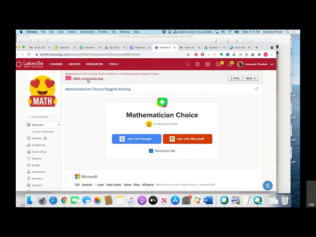 Week 16 Class Connect: Mathematician Project Directions