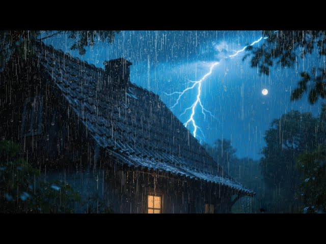 End Sleepless Nights in 3Minutes with Growling Rain & Booming Thunder on a Rickety Tin Roof at Night
