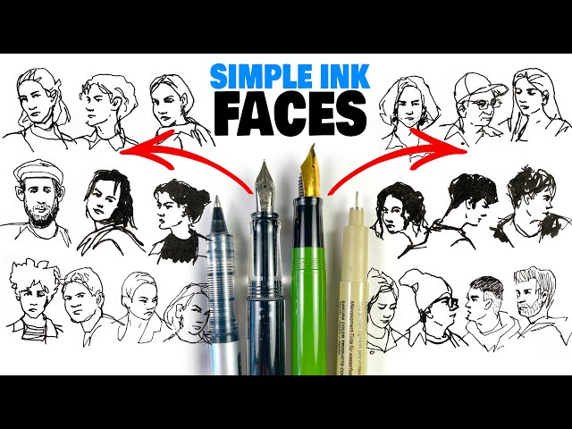 BEST PEN for sketching simple FACES IN ONLY 4 LINES!?