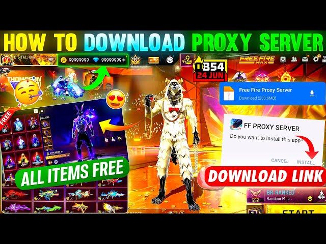 HOW TO DOWNLOAD PROXY SERVER IN FREE FIRE, HOW TO USE PROXY SERVER IN FREE FIRE, VIP PROXY SERVER