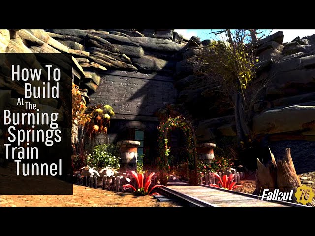 Fallout 76 Camp Tutorial | How To Build At The Burning Springs Train Tunnel | Guide // Techniques