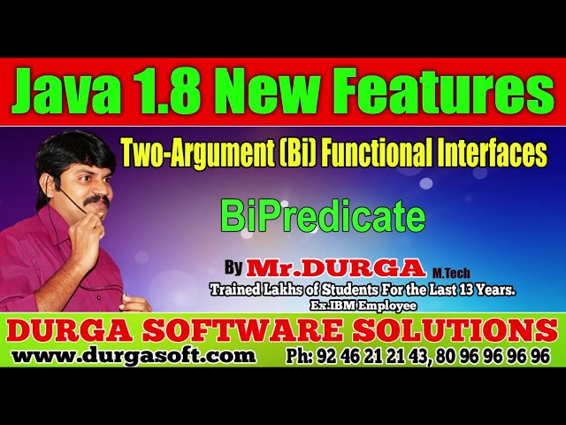 Java 8  New Features| |  BiPredicate || by Durga Sir
