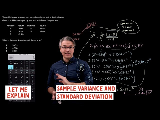 Sample variance and standard deviation (for the @CFA Level 1 exam)