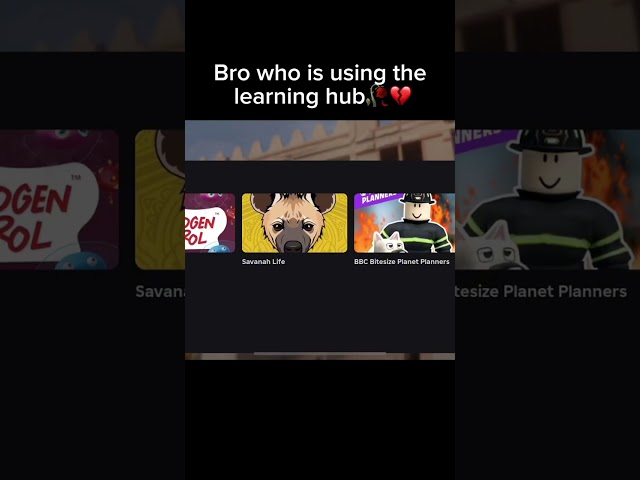 Bro who is using the learning hub🥀💔#roblox#fyp#meme#learning#viral#funny#shorts#capcut#yt