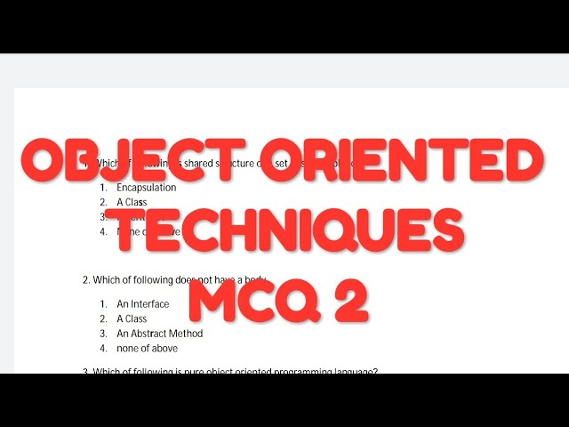 Object Oriented Techniques MCQ AKTU