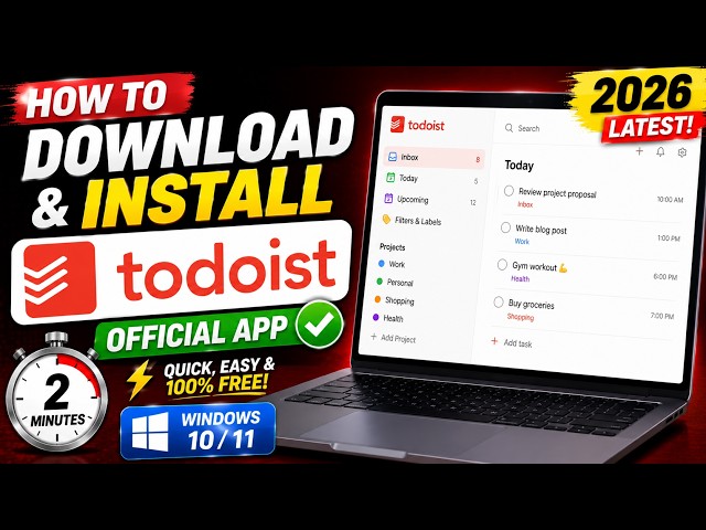 How to Download & Install Todoist on PC (2026) ✅ | Official App Tutorial