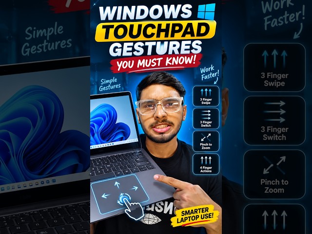 5 Windows Touchpad Gestures You MUST Know! 💻🔥 | Windows Tips #shorts