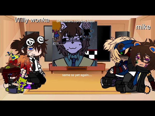 (WIP) FNAF react to themselves!!!!|MY AU||FNAFXGACHA| this is rlly bad ik:(