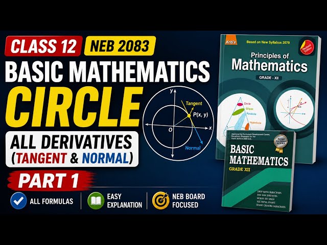 Class 12 Basic Mathematics | Circle - All Derivation(Tangent & Normal) Part 1 | NEB 