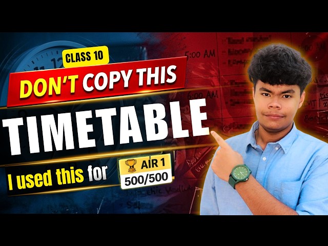 Topper’s Timetable for Class 10th 🔥| My Step-by-Step Study Plan | AIR 1 Aarav Malhotra
