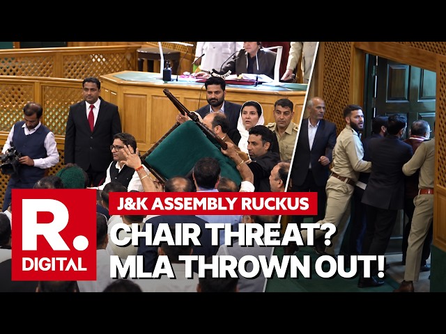 HIGH-VOLTAGE DRAMA In Jammu & Kashmir Assembly: BJP MLA Vikram Randhawa Brandishes Chair, Thrown Out