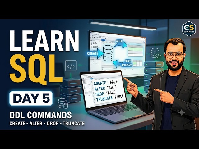 SQL Tutorial for Beginners — Day 5  DDL Commands Explained | CREATE, ALTER, DROP, TRUNCATE & RENAME