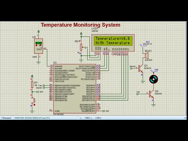 Temperature Monitoring System using PICF184550 Microcontroller