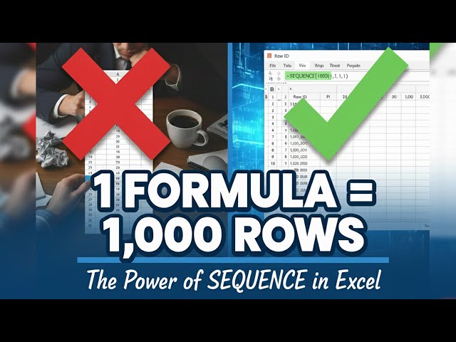 Sequence Formula in Excel Trick & Tips | 1 Formula 1,000 Rows: The Power of SEQUENCE in Excel