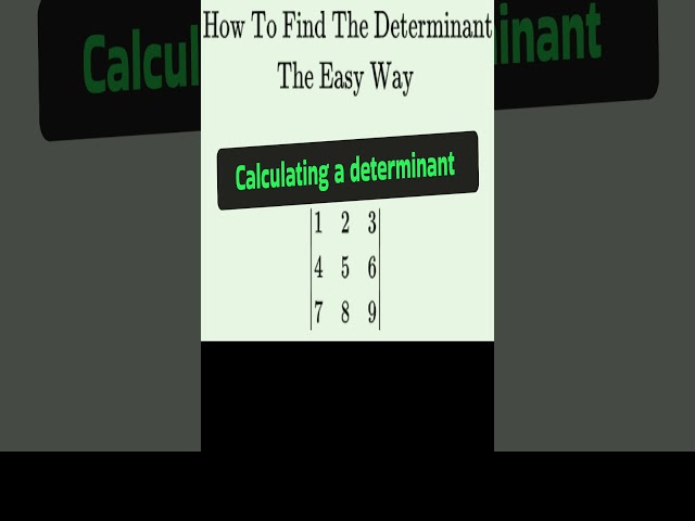 Determinant Trick Teachers Hide