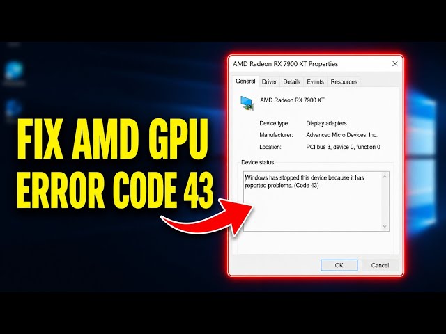 Fix AMD GPU Error Code 43(Full Guide 2026)