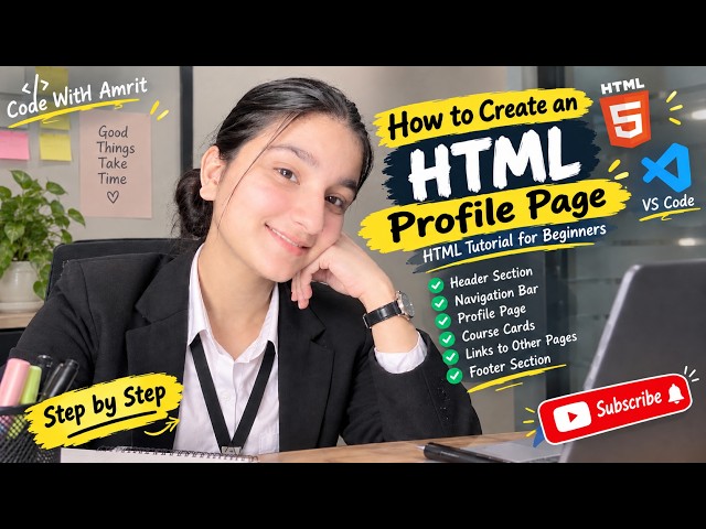 How to Create an HTML Profile Page | HTML Tutorial for Beginners | VS Code
