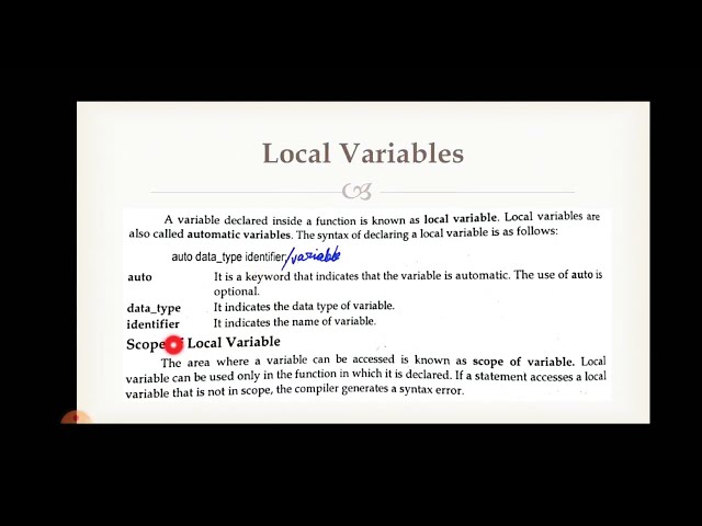 11:Jan/2nd year/Computer/Chapter 13/Topic( local variables)