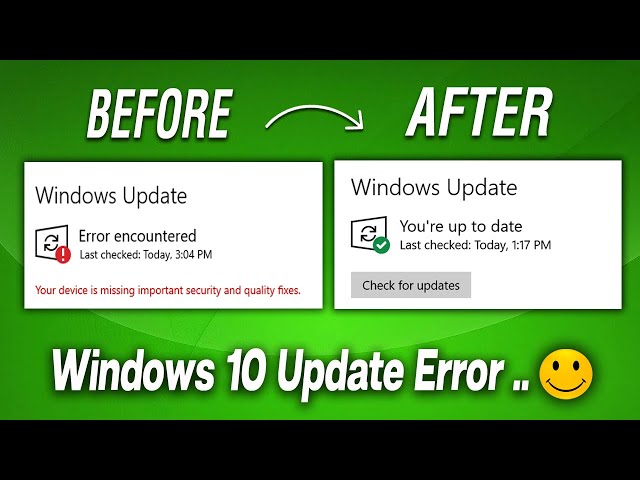 Solved Windows 10 Update Failed 2024 | How to Fix Windows 10 Update Error Encountered