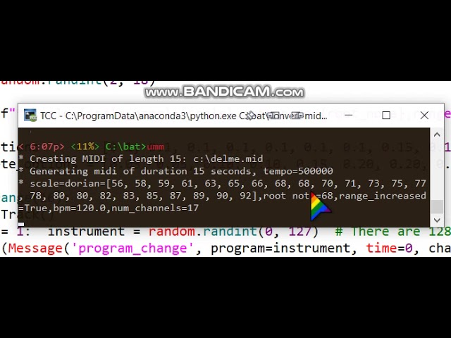 python generating random midi