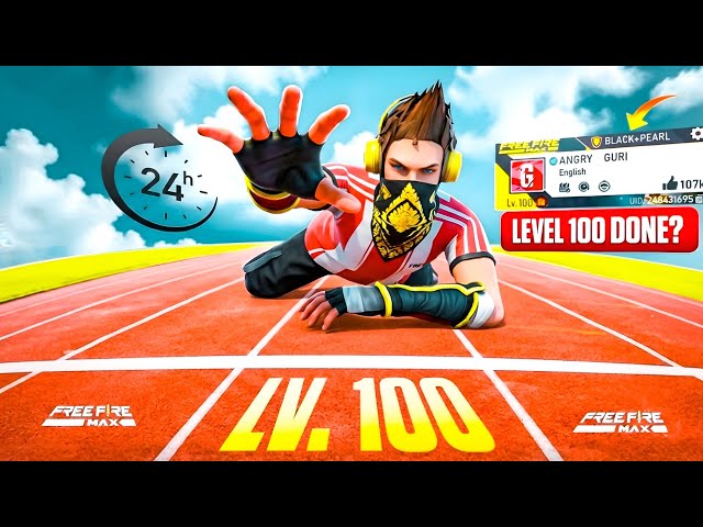 Pushing 100 Level in 24 Hour 🤯  - CROSSBONES GAMING | 0 to 100 level challenge in free fire |
