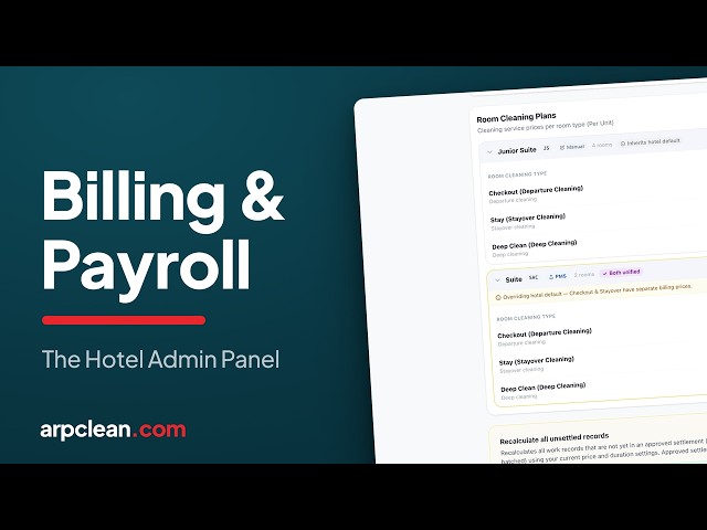 Hotel Admin Panel: What the Hotel Pays, What Your Team Earns (ARPCLEAN)