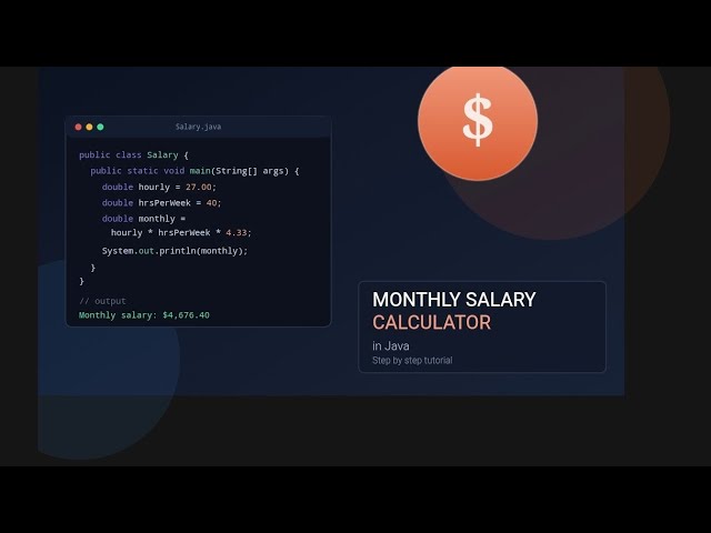 Monthly Salary Computation, Using Java (Implementation of For Loops)