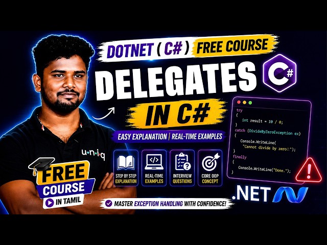 Dotnet C# Free Course 2026 | Ep 53 | C# Delegates in Tamil