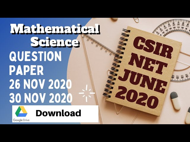 CSIR NET JUNE 2020 MATHEMATICS FULL QUESTION PAPER(26 Nov 2020 and 30 NOV 2020)👇| epoint