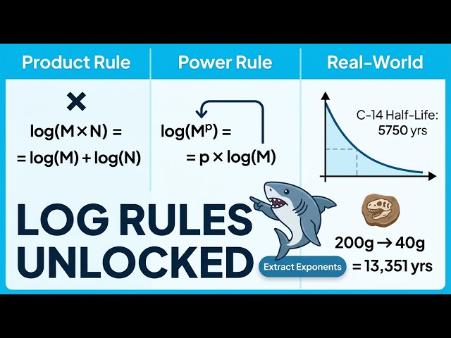 🚀 Extract Variables Trapped in Exponents – Master Log Rules & Solve Real-World Decay Problems