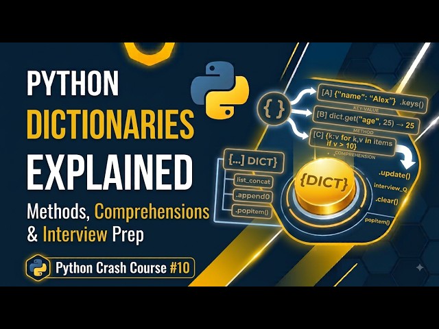 Python Dictionary Tutorial for Beginners | Dictionary Methods, Comprehensions & Interview Questions
