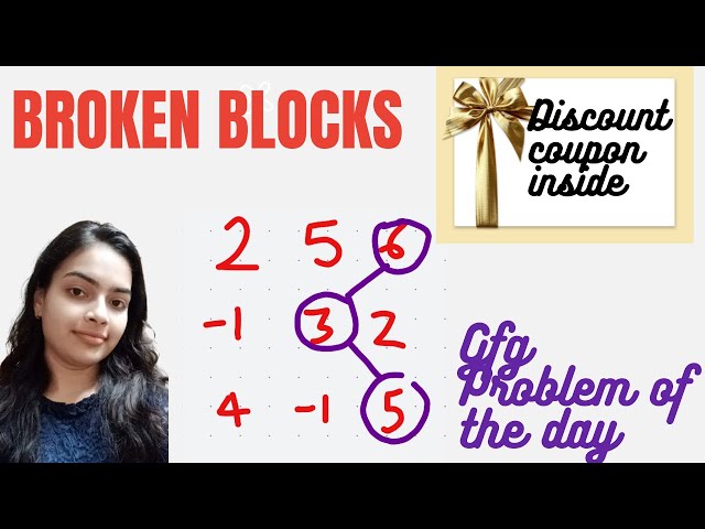 Broken Blocks | Dynamic Programming | GeeksforGeeks Problem of the Day
