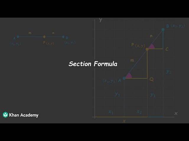 Section Formula | Coordinate Geometry | TG Grade 10 | Math | Khan Academy