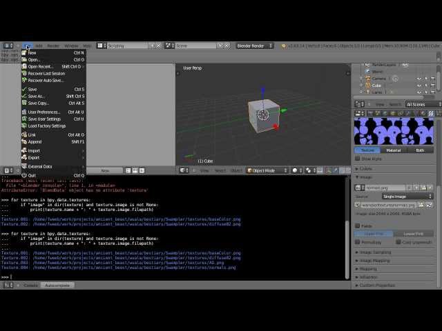 Listing all image texture paths in a .blend file using Python