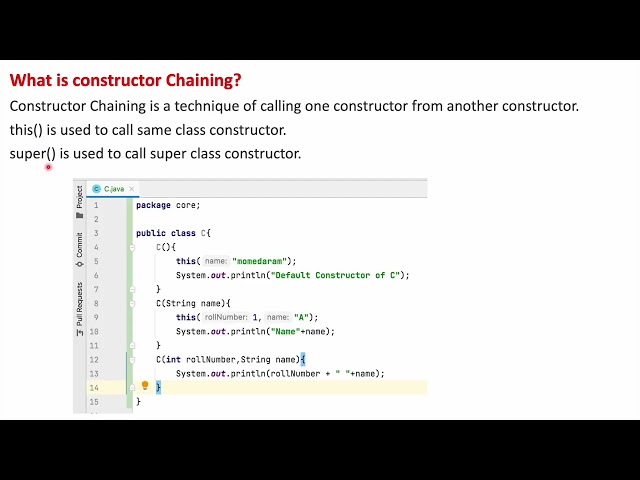 What is Constructor Chaining in java?