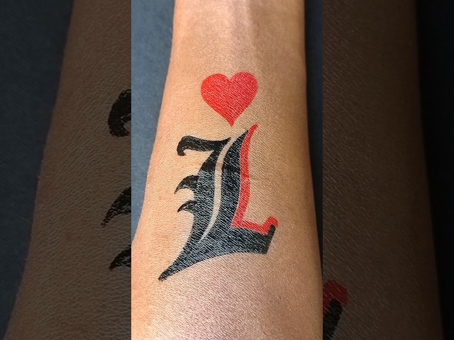 L Letter Tattoo Design on Hand ❤️ | Gel Pen Tattoo Tutorial #shorts #tattoo #tattooideas #trending