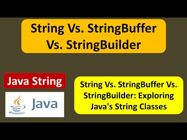 String Vs. StringBuffer Vs. StringBuilder | Java Tutorial