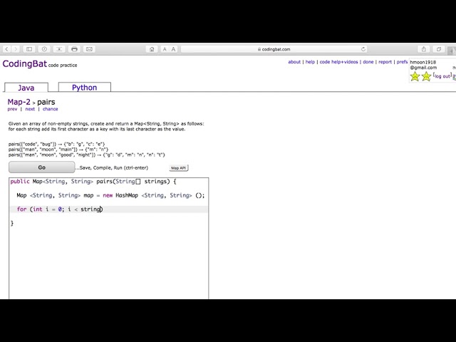 Map-2 (pairs) Java Tutorial || codingbat.com