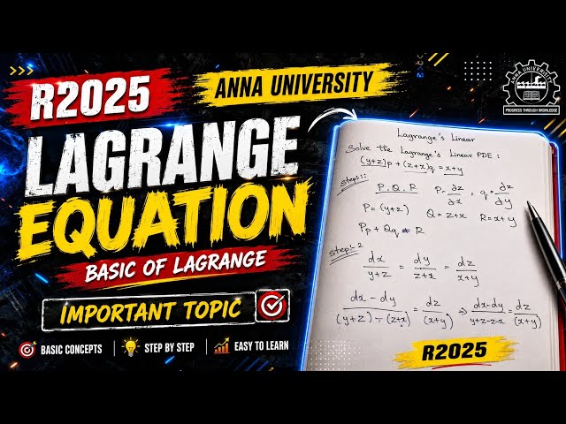 R2025 Lagrange Equation Explained | Basic to Easy Method | Anna University Maths 💥 #lagrange #maths