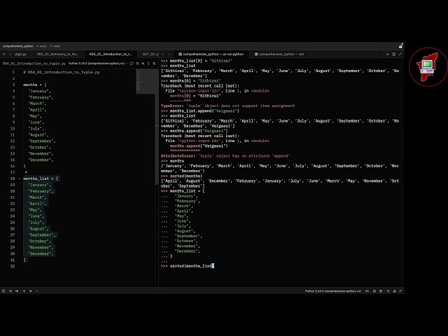 054 Introduction to Tuple - Comprehensive Python in Tamil