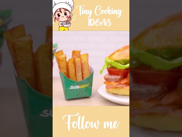 Perfect Miniature SUBWAY SANDWICH Recipe #Shorts #TinyCookingIdeas # Miniature Cooking
