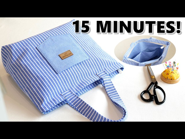 15-Minute Zipper Tote Bag with a New Easy Zipper Technique!