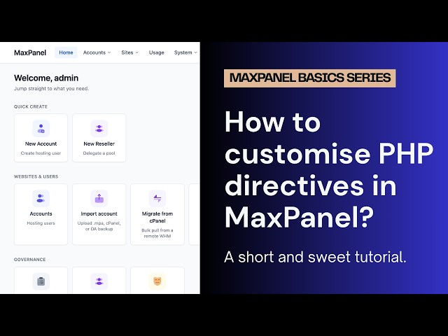 How to modify PHP Environment Directives in MaxPanel?