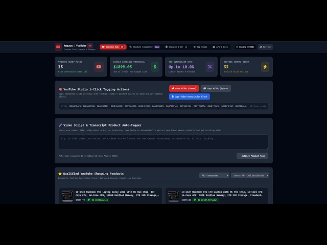 Building an AI-Powered Amazon Scraper & YouTube Shopping Commission Engine  │ (Full Demo)