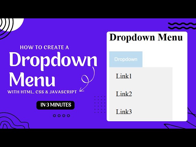 How to create a Dropdown Menu with HTML, CSS & JavaScript in Just 3 Minutes